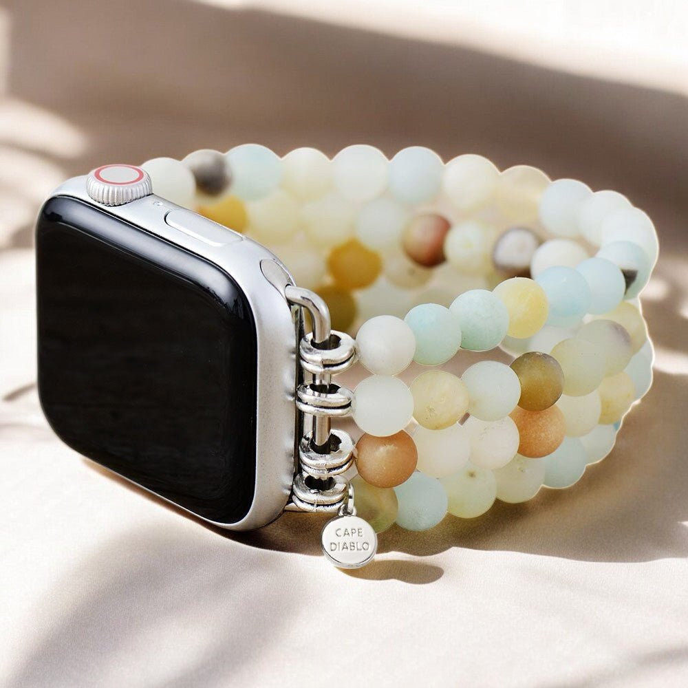 Bracelet Apple Watch extensible en jaspe amazonite