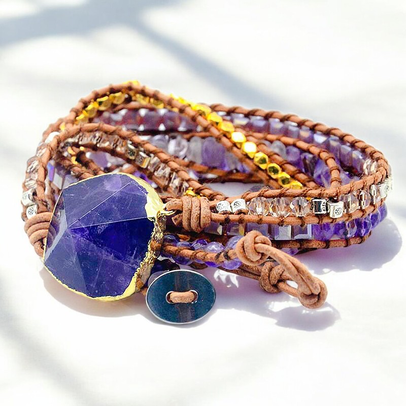 Bracelet manchette impérial Améthyste