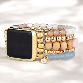 Bracelet Apple Watch extensible brume abricot