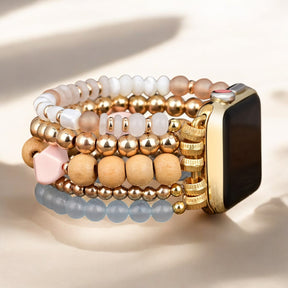 Bracelet Apple Watch extensible brume abricot
