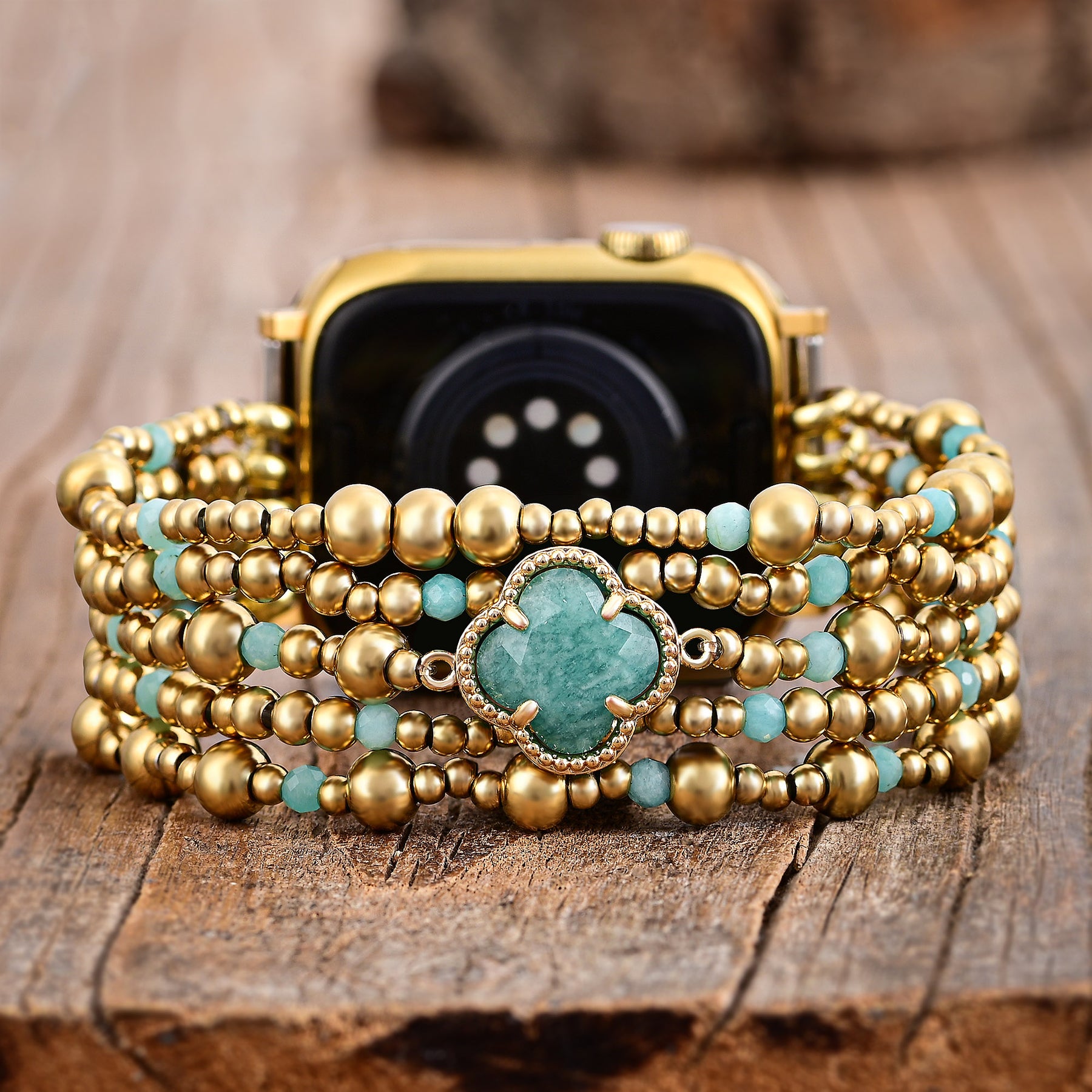 Bracelet de montre Apple Watch en Amazonite guérissante Delight