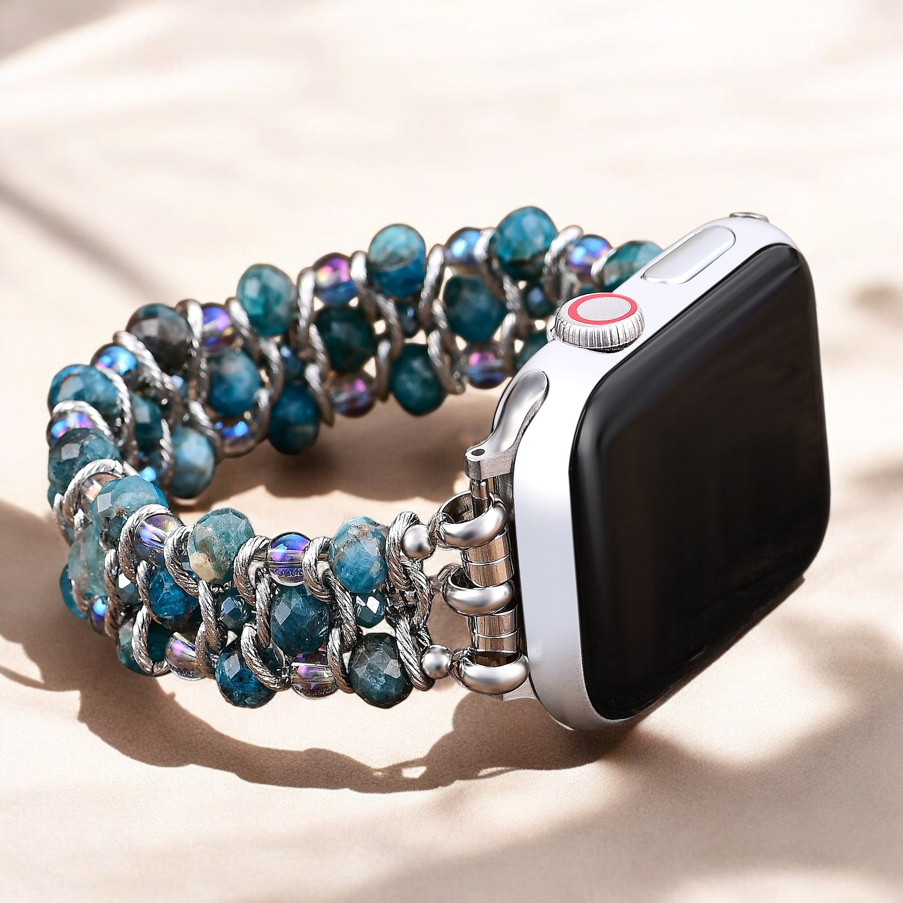 Bracelet tressé Apatite Azure pour Apple Watch