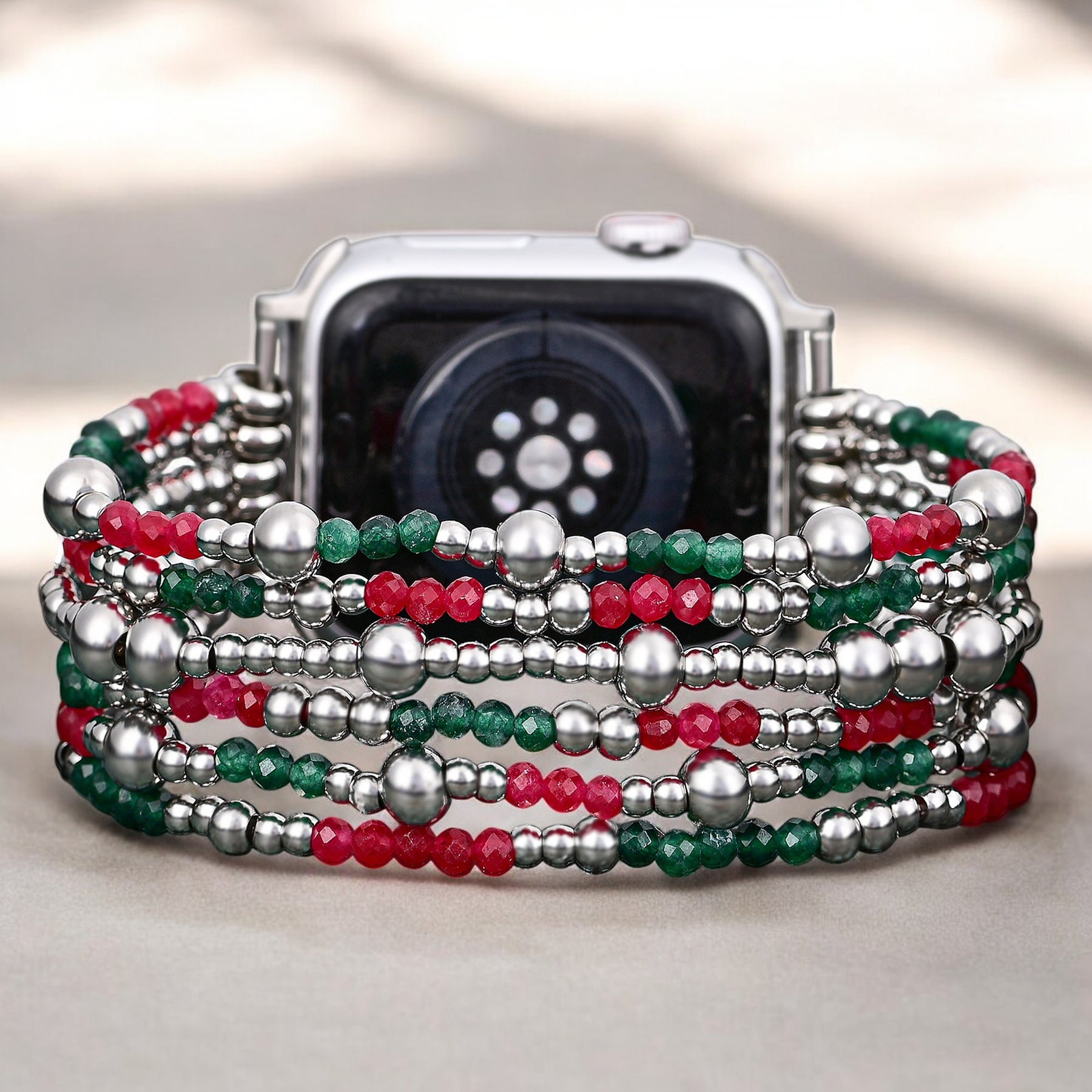 Bracelet extensible Apple Watch Élégance Argentée Festive