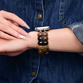 Bracelet Élastique en Agate Écarlate Apple Watch