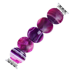 Bracelet extensible Apple Watch en agate prune mystique
