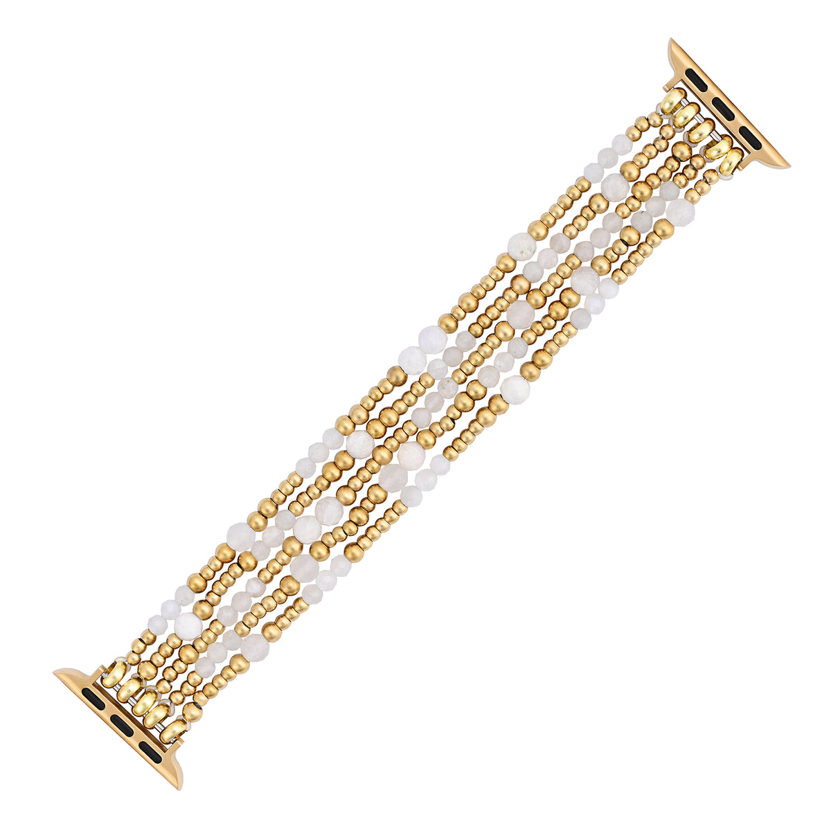 Bracelet extensible Apple Watch en pierre de lune Halo doré