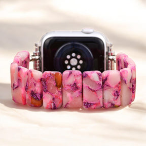 Bracelet extensible en marbre rose pour Apple Watch
