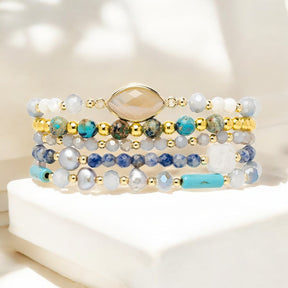 Bracelet extensible en cachemire turquoise pour Apple Watch