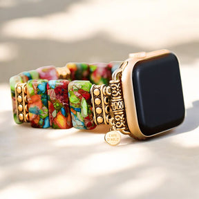 Bracelet Apple Watch extensible à fleurs chic