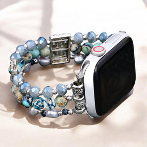 Bracelet extensible nomade artisanal en jaspe pour Apple Watch