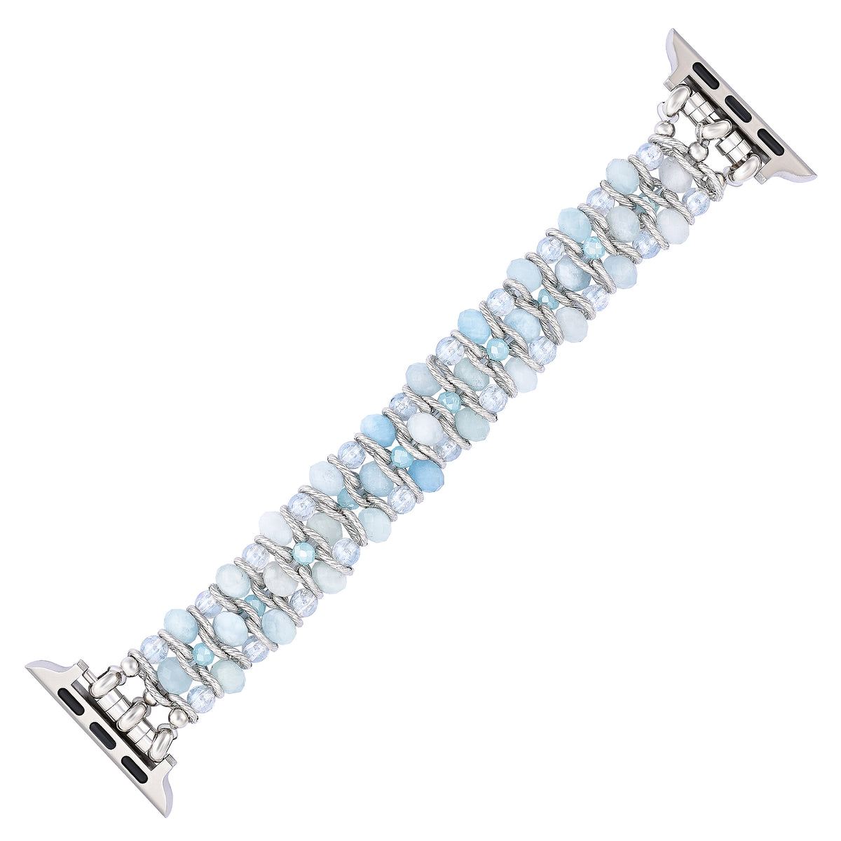Bracelet tressé en saphir aigue-marine pour Apple Watch
