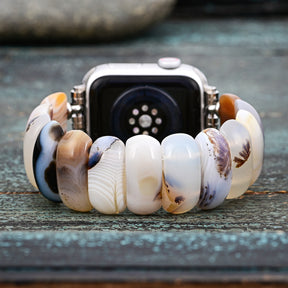 Bracelet Apple Watch en agate ivoire dune