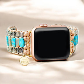 Bracelet Apple Watch en turquoise ivoire divine