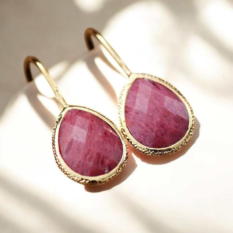 Boucles d’oreilles pendantes d’énergie de guérison de la Terre