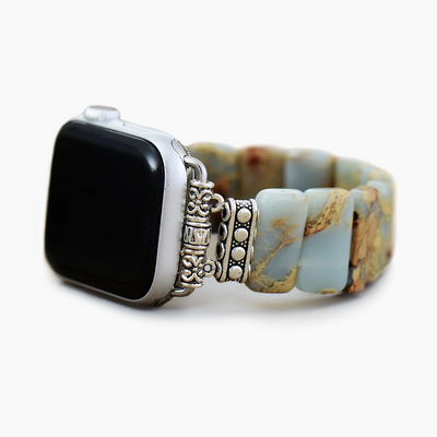 Bracelet extensible en jaspe tibétain Earth pour Apple Watch