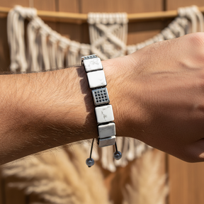 Bracelet blanc turquoise pour homme