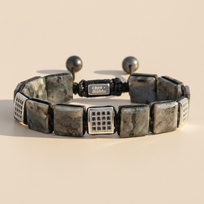 Bracelet pour homme en labradorite noire