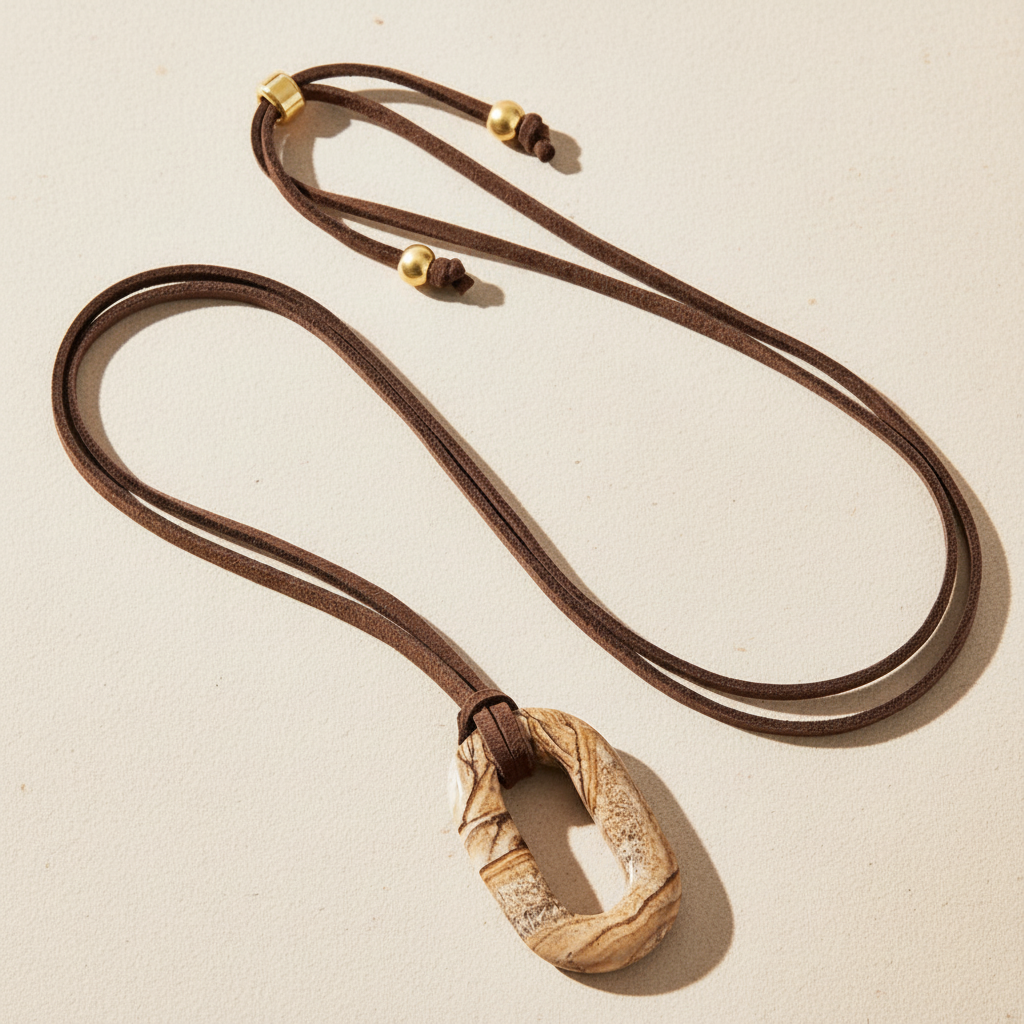 Collier Sérénité Pierre Image en Daim