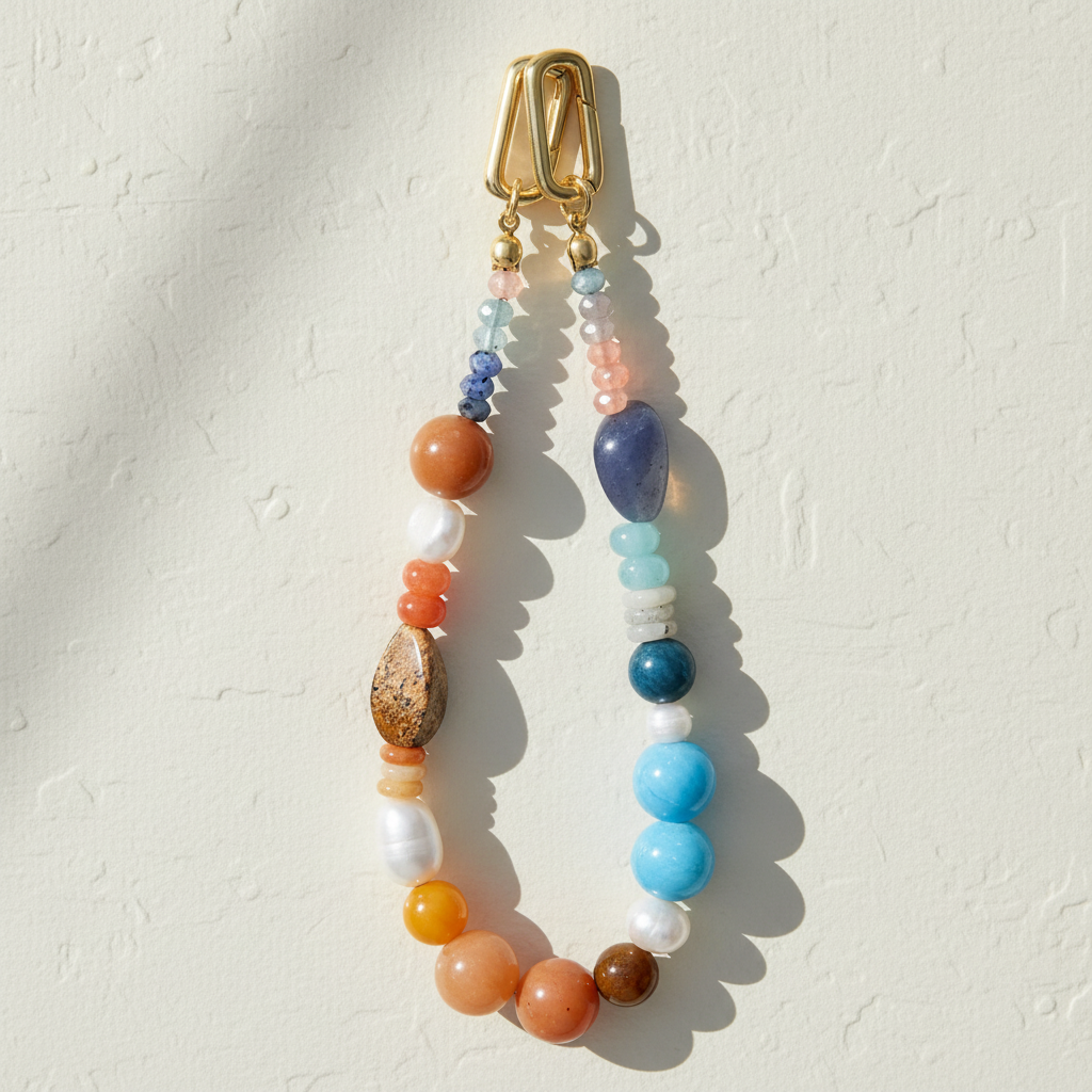 Charm de sac Harmonie en aventurine bleue