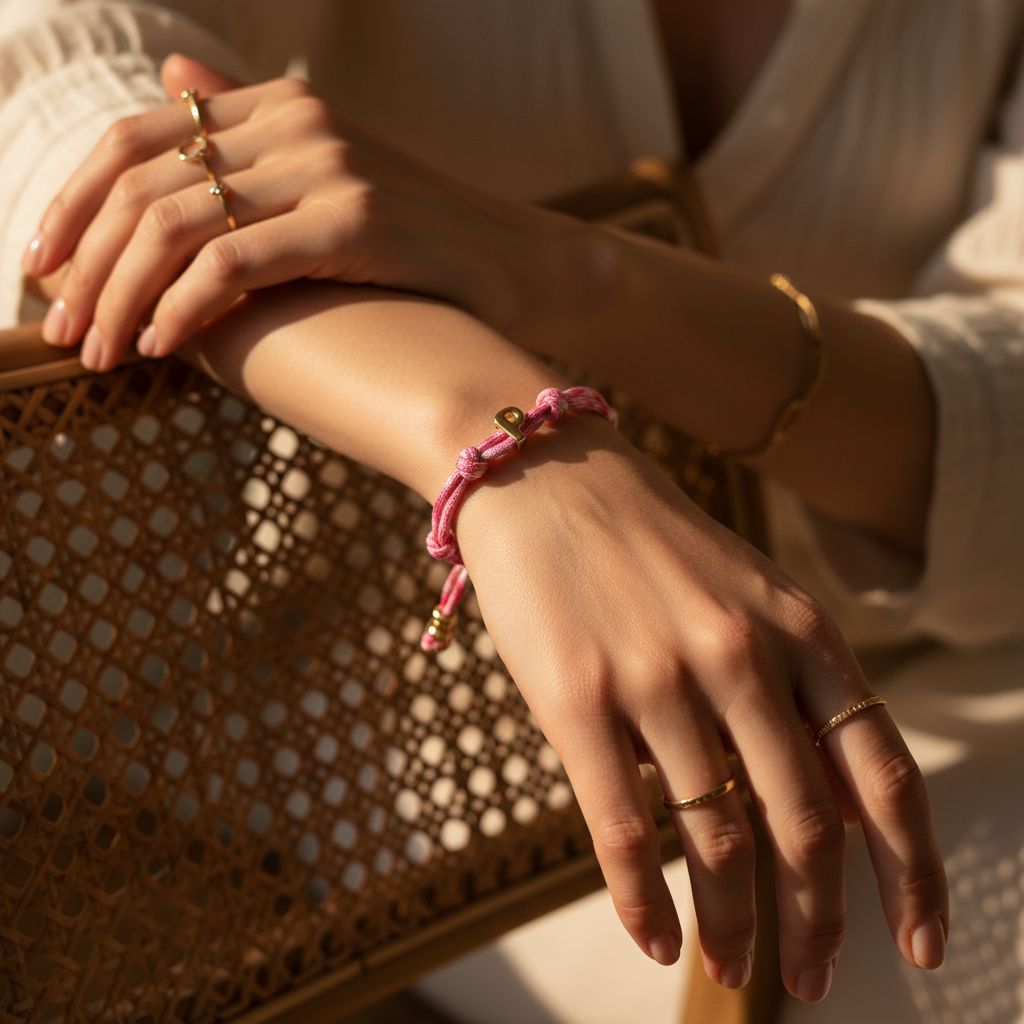 Bracelets à nœud avec initiale