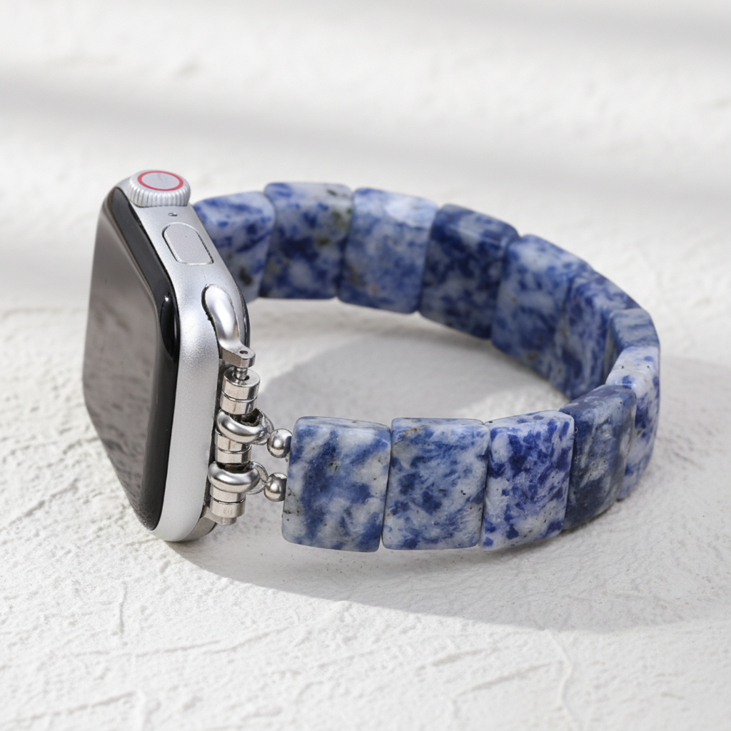 Bracelet extensible en sodalite bleu horizon pour Apple Watch