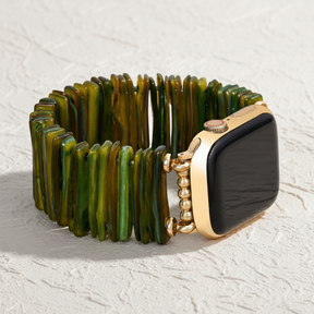 Bracelet extensible sobre olive dorée pour Apple Watch