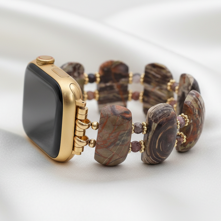 Bracelet extensible en jaspe Horizon du Désert pour Apple Watch