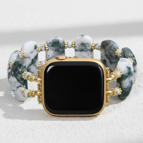 Bracelet extensible en agate forestière pour Apple Watch