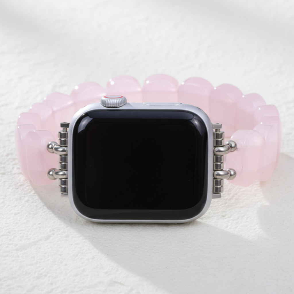 Bracelet extensible en quartz rose doux pour Apple Watch