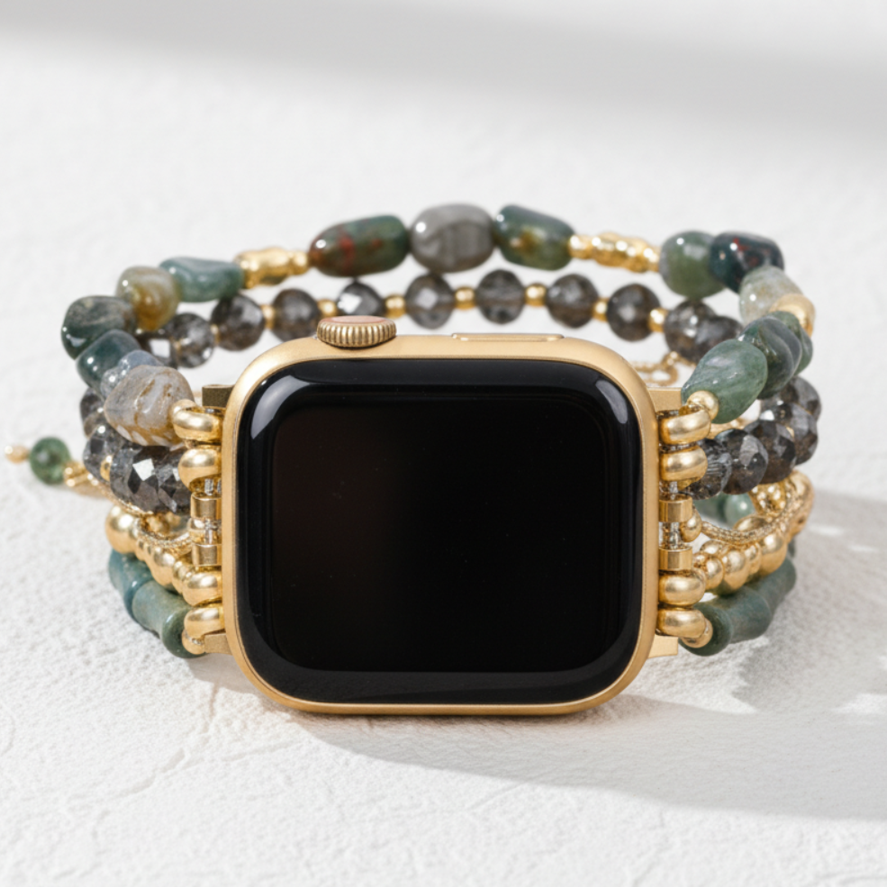 Bracelet extensible verdoyant doré pour Apple Watch