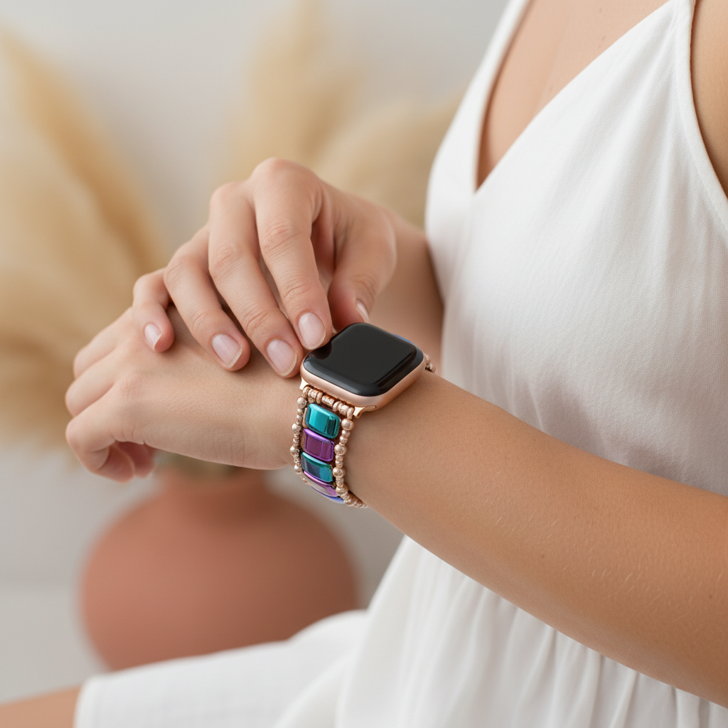 Bracelet extensible Rose Euphorie pour Apple Watch