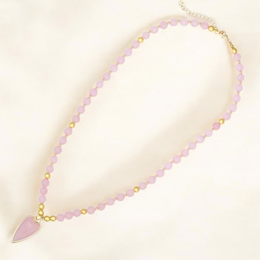 Collier cœur allongé d'amour de la Saint-Valentin
