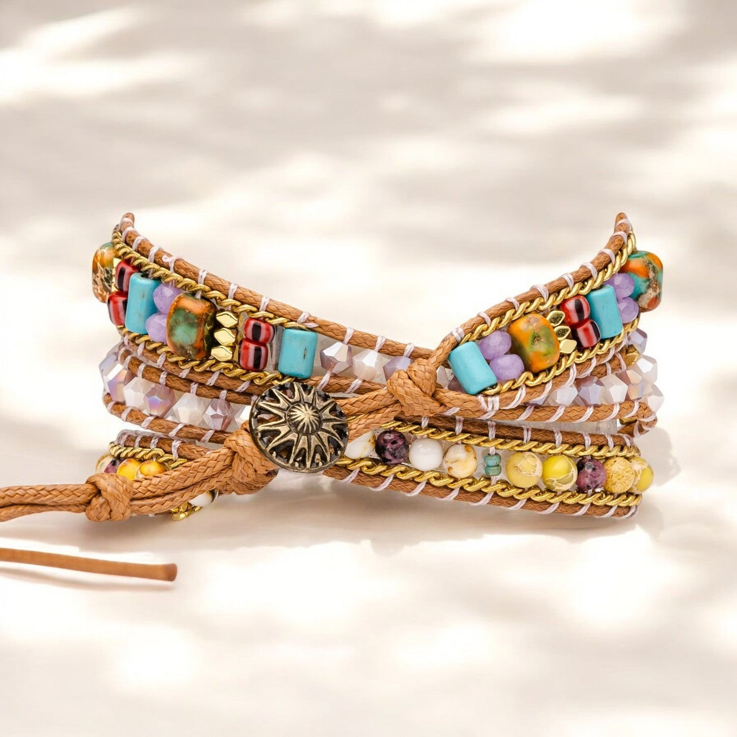 Bracelet Apple Watch en jaspe ethnique