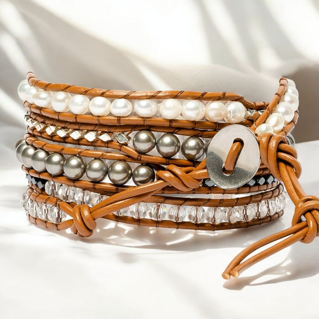 Bracelet enroulé en hématite exquis