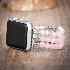 Bracelet Apple Watch extensible à quartz rose Boss Mom