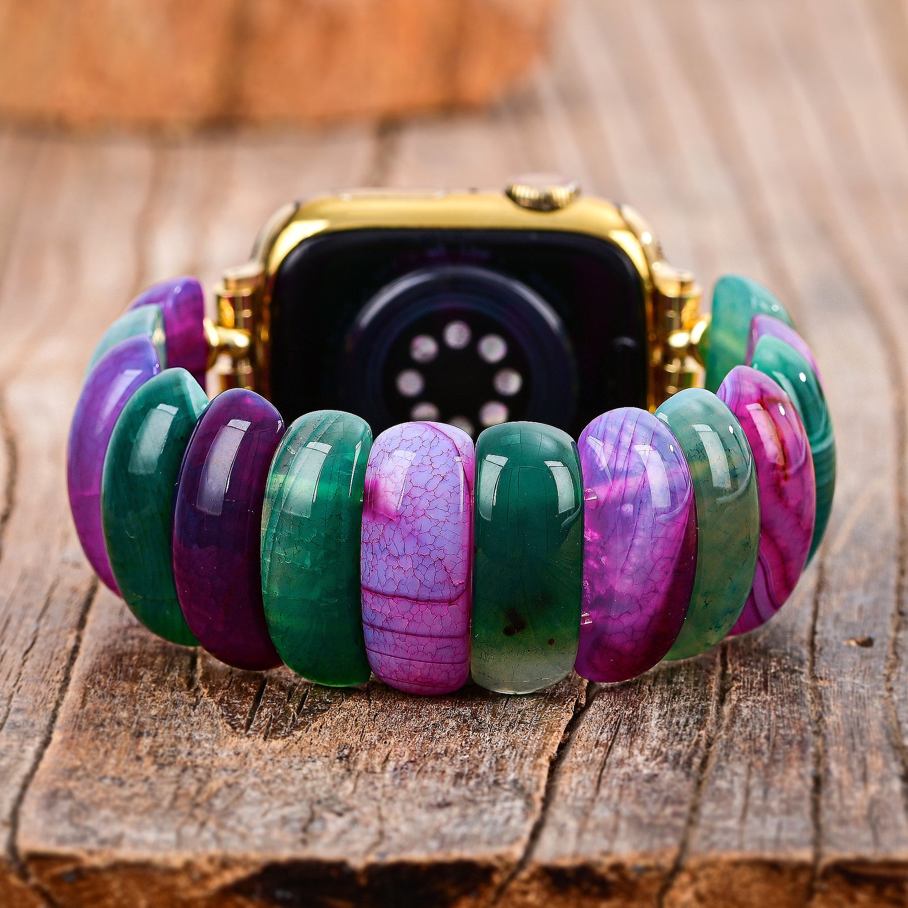 Bracelet en agate Bohemian Jewel Stretch Apple Watch