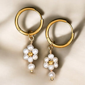 Boucles d'oreilles créoles Blossom Pearl