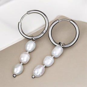 Boucles d'oreilles créoles en perles et agates Golden Grace