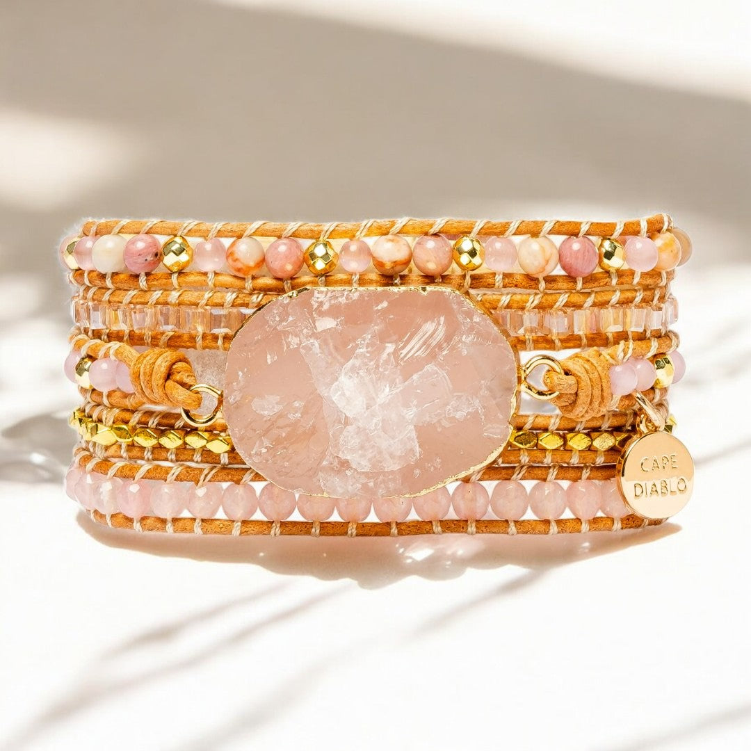Bracelet en Quartz Rose Doré