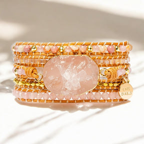 Bracelet en Quartz Rose Doré