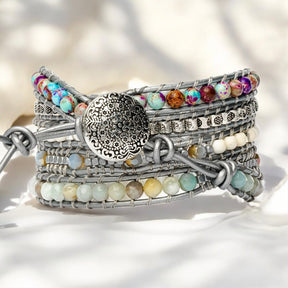 Bracelet d’enveloppement de protection turquoise de guérison