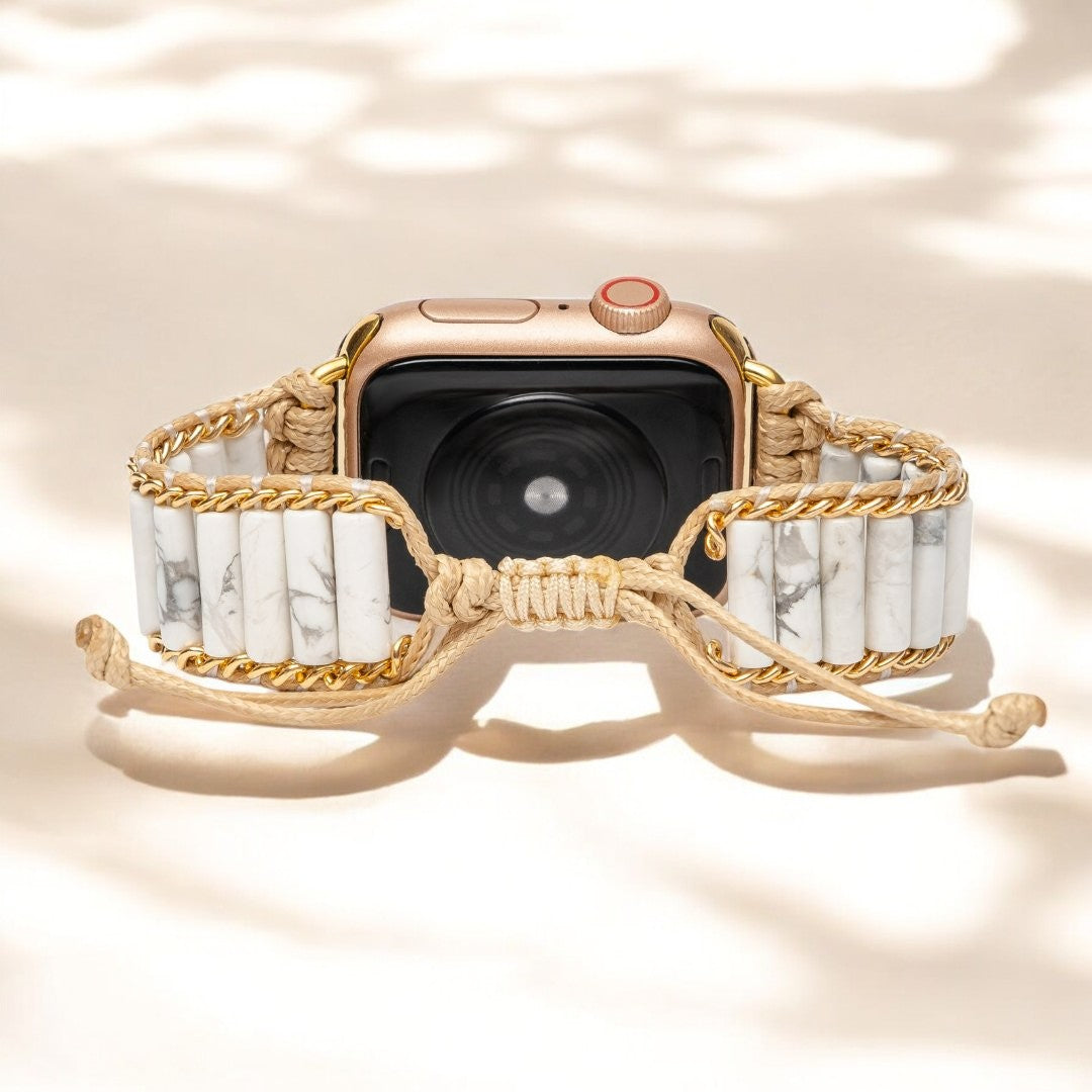 Bracelet Apple Watch en Howlite céleste