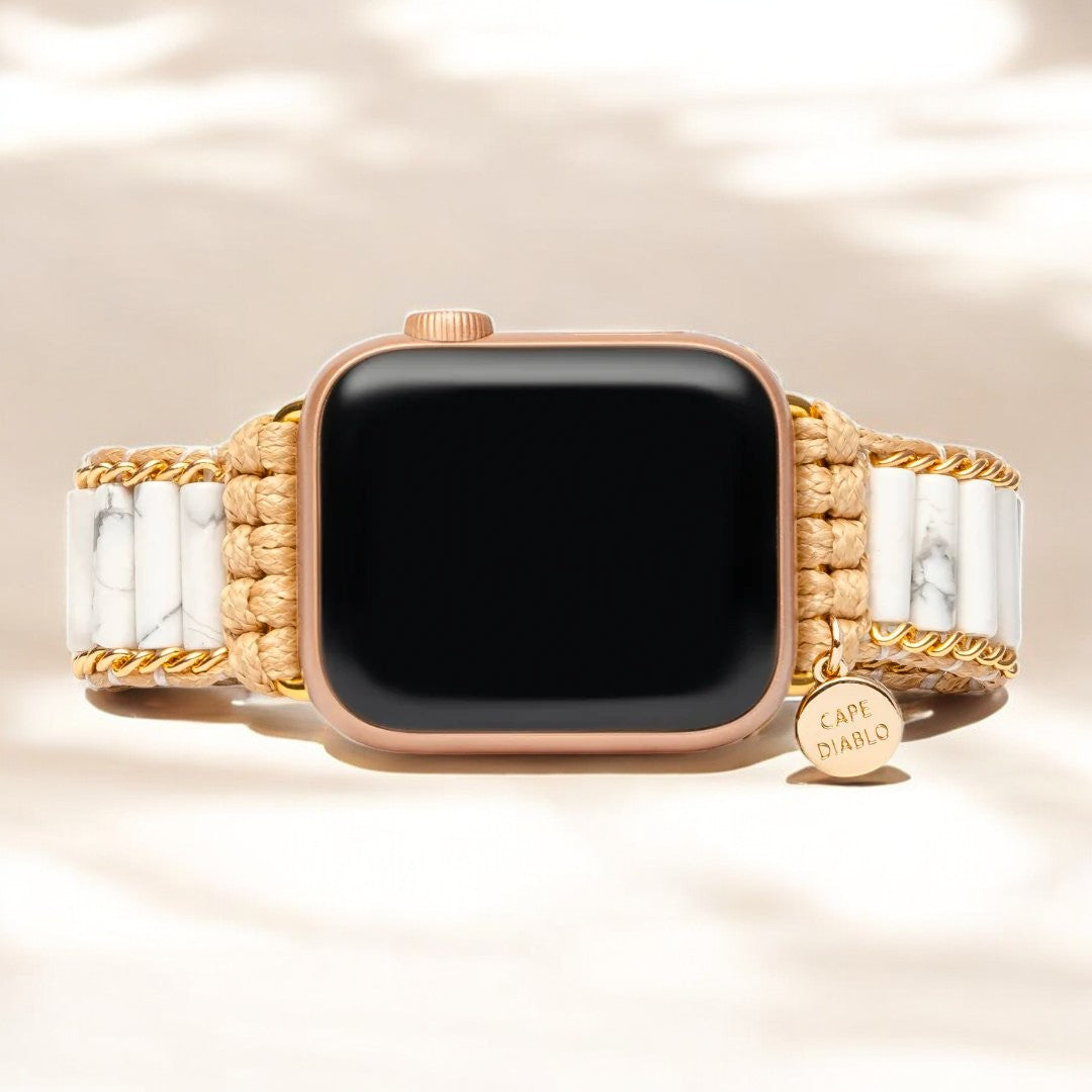 Bracelet Apple Watch en Howlite céleste