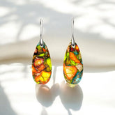 Boucles d'oreilles goutte de larme en jaspe intense