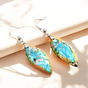 Boucles d'oreilles pendantes en jaspe