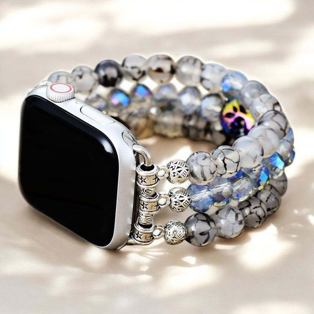 Bracelet extensible en cristal de labradorite pour Apple Watch