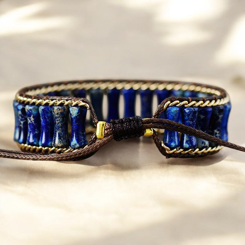 Bracelet énergétique magique en jaspe bleu