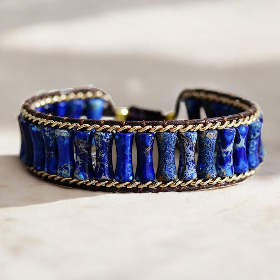 Bracelet Énergétique en Jaspe Bleu Magique