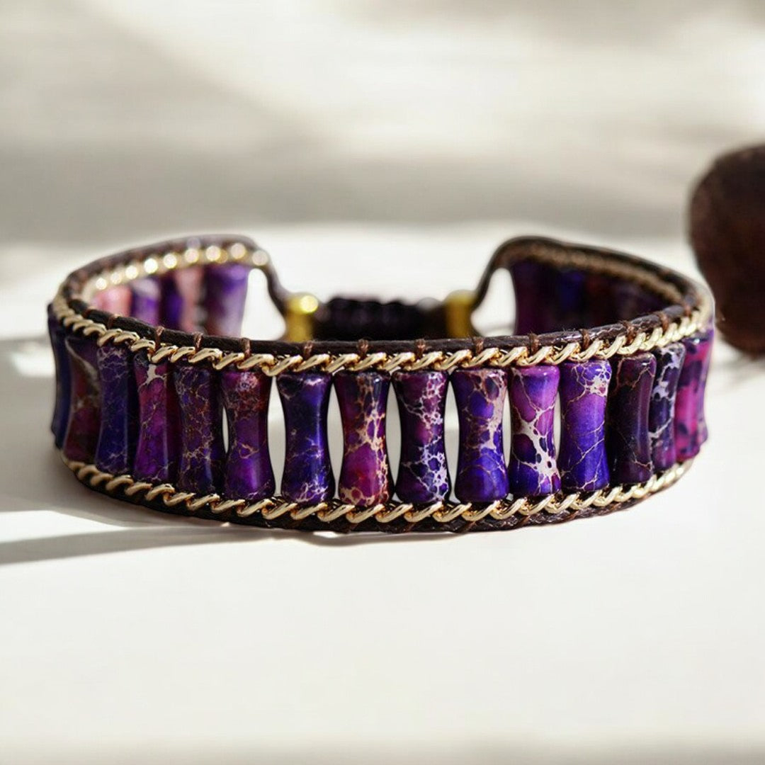 Bracelet Énergie Jaspe Pourpre Magique