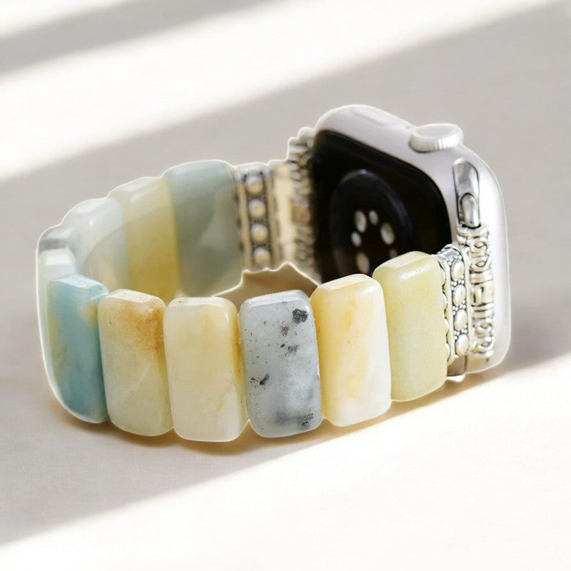 Bracelet extensible Amazonite Grace pour Apple Watch